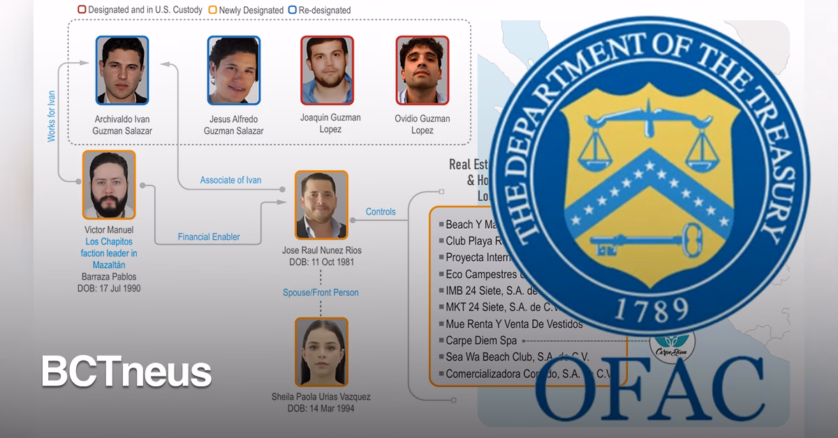 Articulo - EE.UU. sanciona a Los Chapitos y su red de lavado en Mazatlán; ofrecen $10 millones por sus líderes