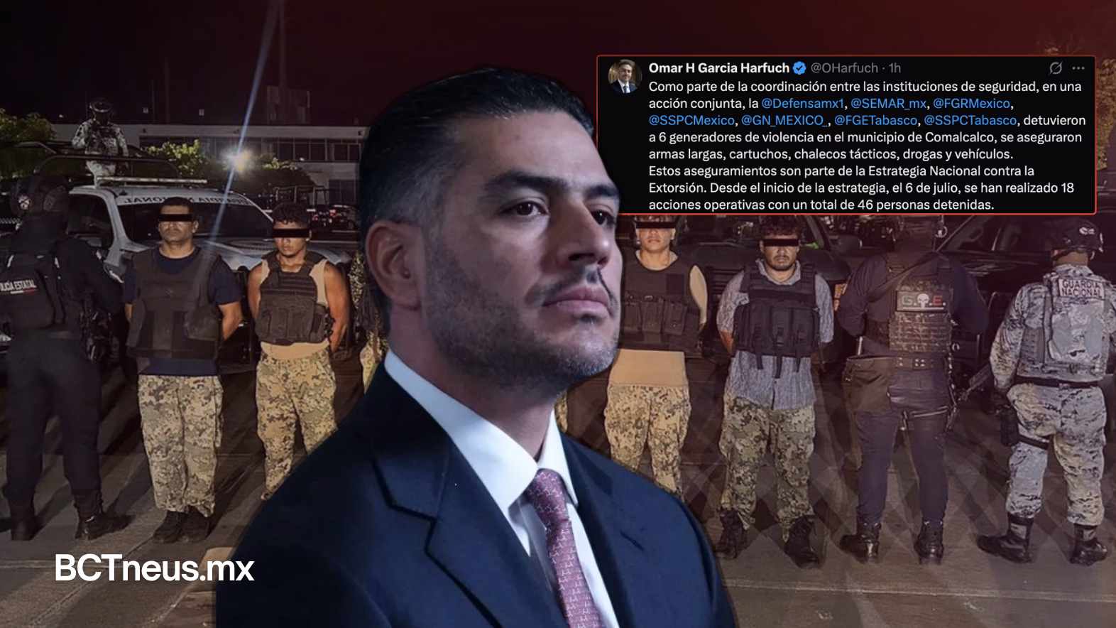 Articulo - Harfuch informa detenciones por Estrategia contra la Extorsión