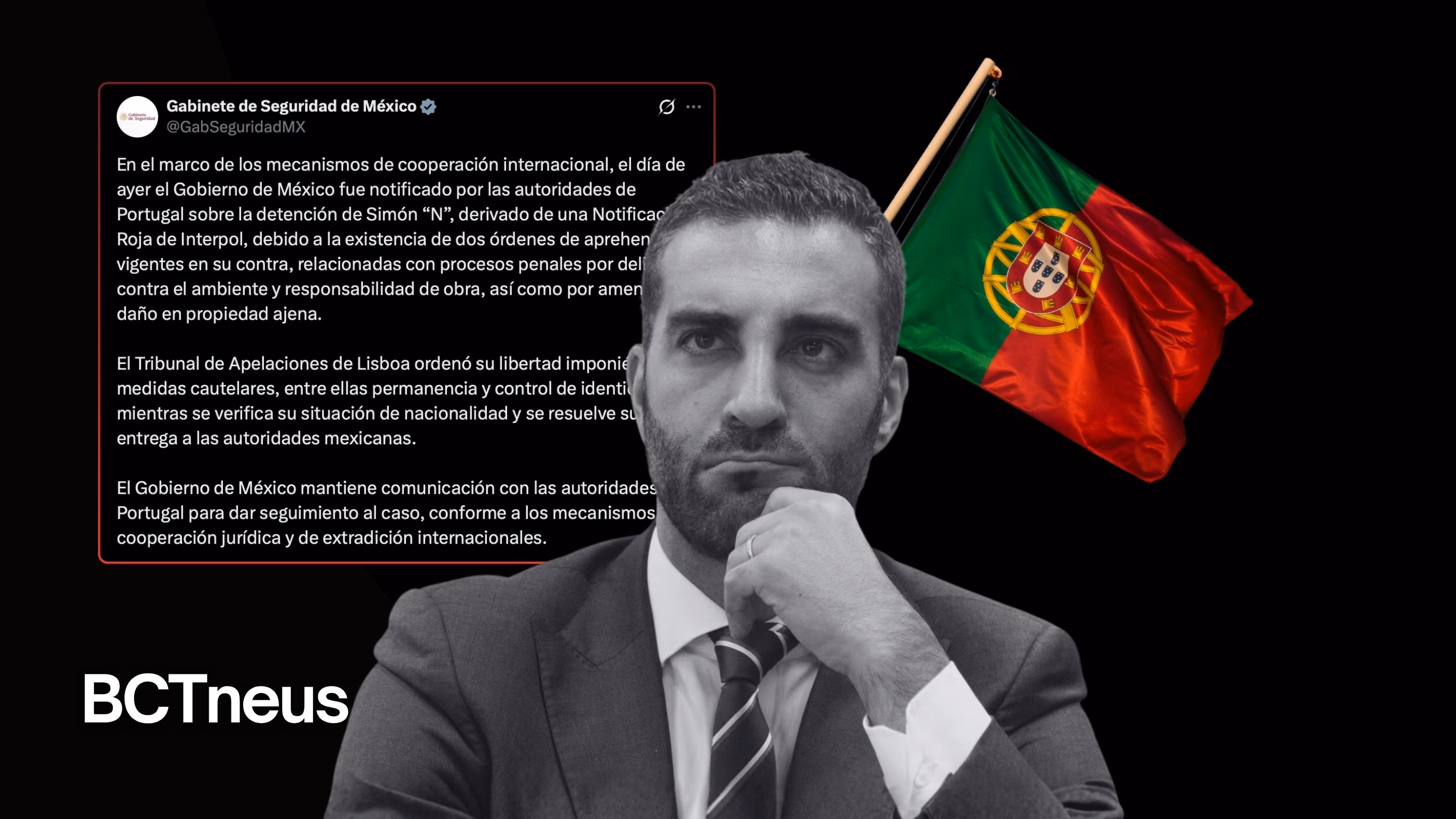 Articulo - Gobierno de México confirma detención y liberación condicionada de Simón “N” en Portugal