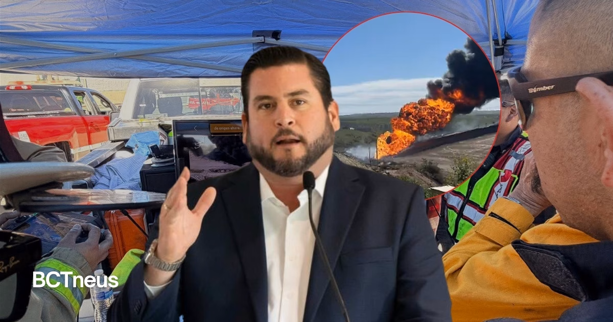 Articulo - Ismael Burgueño informa apoyo a Rosarito por incendio en ducto de Pemex