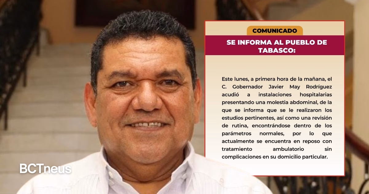 Articulo - Reportan en reposo domiciliario al gobernador de Tabasco, Javier May, tras revisión médica
