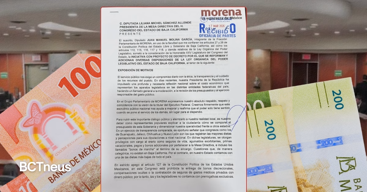 Articulo - Morena BC presenta propuesta para reducir el gasto en el Congreso del Estado