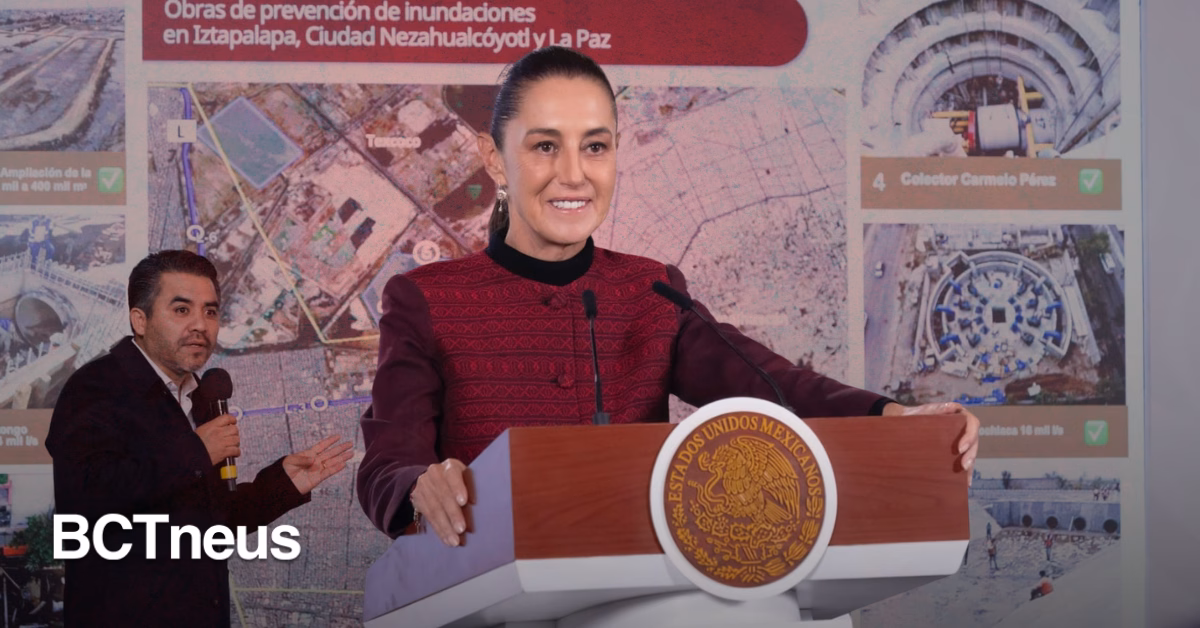 Articulo - Obras contra inundaciones en el oriente del Estado de México alcanzan 90% de avance: Sheinbaum